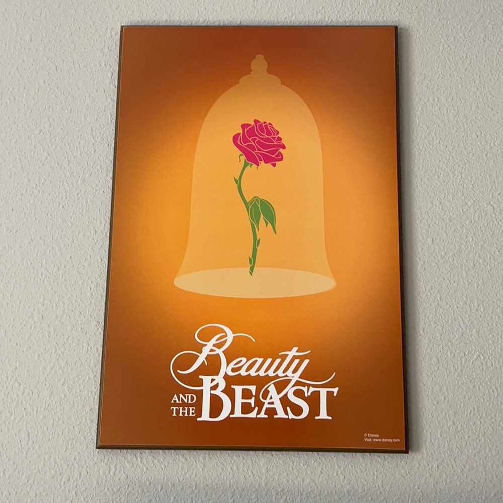 Beauty and the beast wood wall art